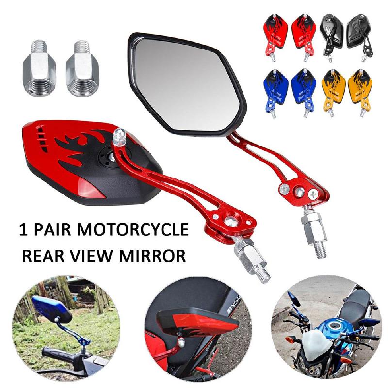 Espejos retrovisores universales para motocicleta, conjunto de 2 unidades, rotación de 360 grados, 8 / 10mm