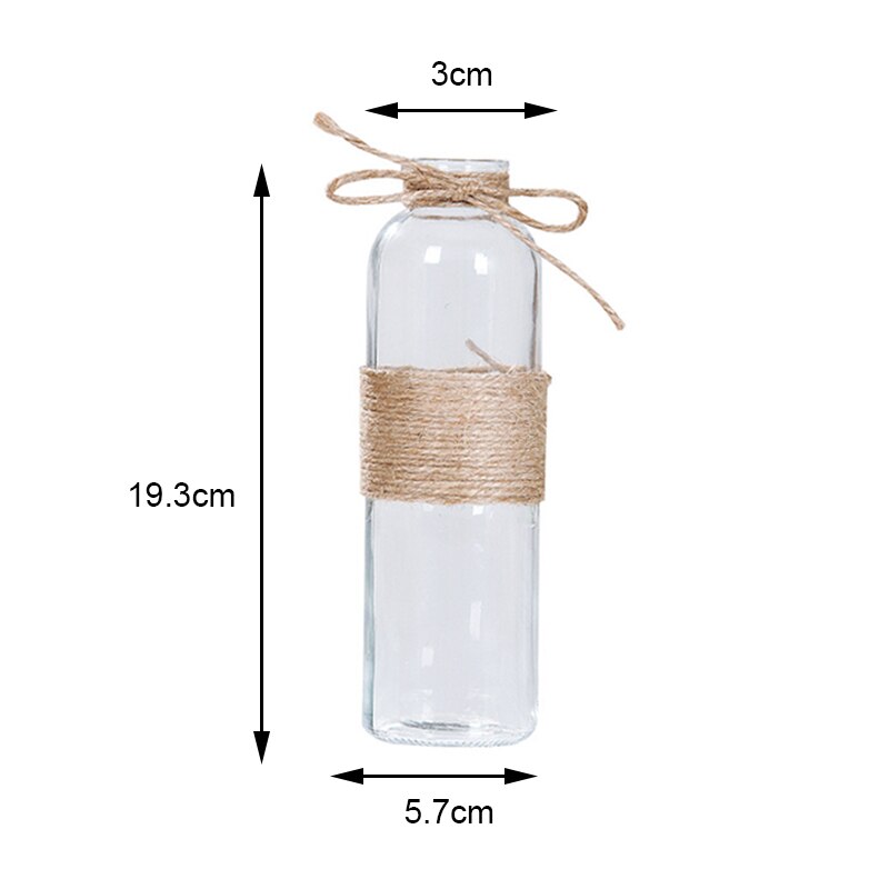 Dry Flower Vase Transparent Glass Vases Flower Rope Supplies Ornaments Vase Decoration Hydroponics Plants Vases: A