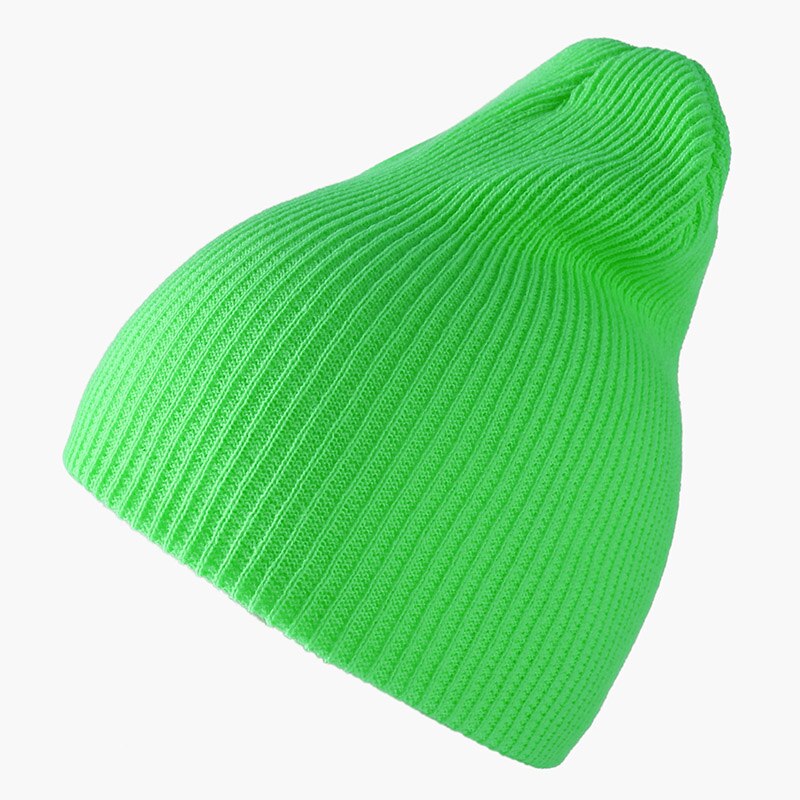 Wintermuts voor dames, meisjesmutsen, damesmutsen, herenmutsen, herfstmuts, zachte warme muts, effen kleur, unisex mutsen: Fluorescerend groen