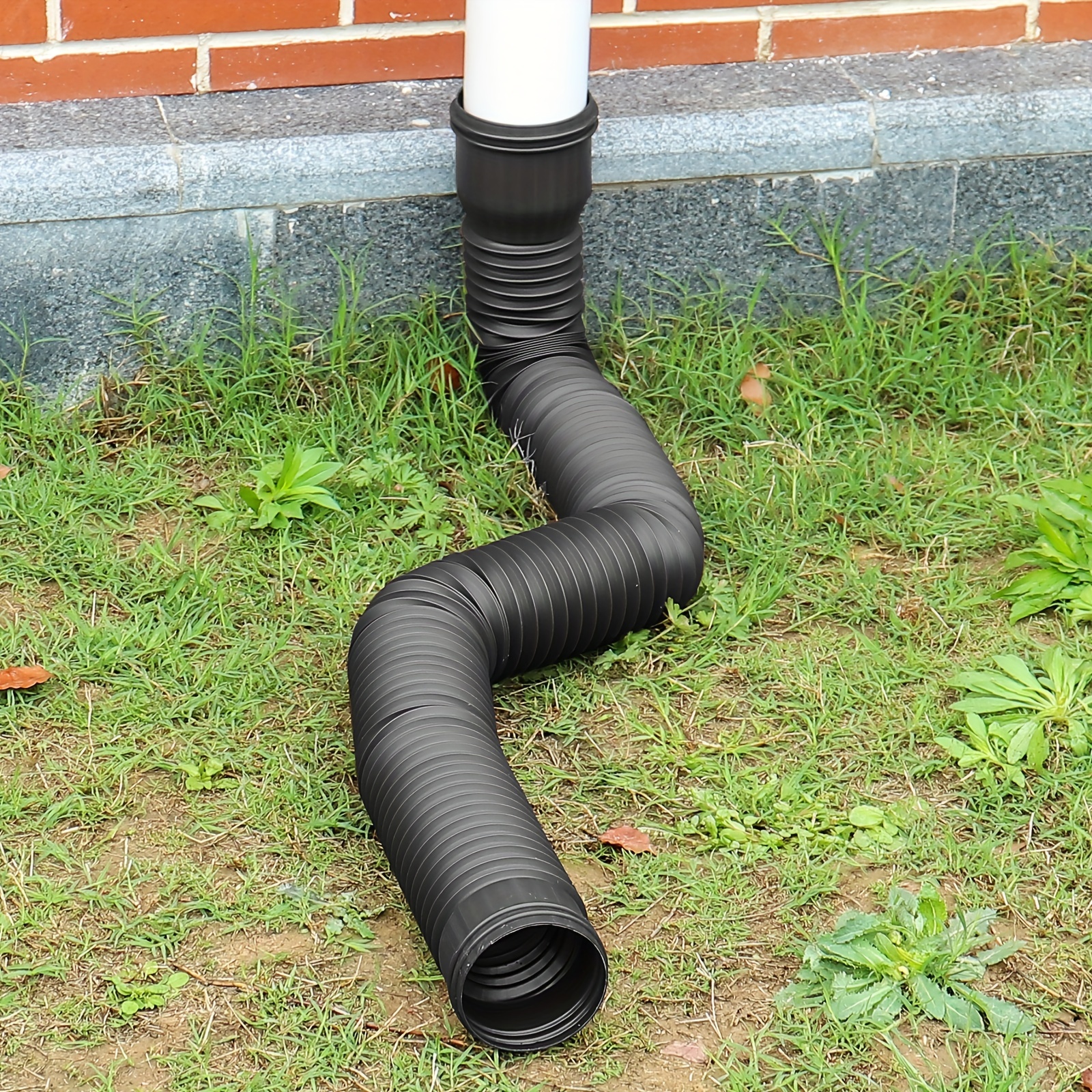 Rain Gutter Downspout Extensions Flexible Drain Downspout Drain Extender Gutter Connector Rainwater Drainage: light yellow