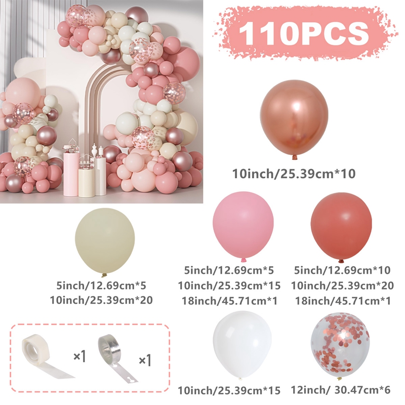 Zarte rosa Gold Ballon Girlande Bogen Bausatz Hochzeit Geburtstag Party Dekoration Erwachsene freundlicher Baby Dusche Dekor Ballon Hochzeit liefert