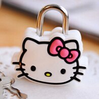 Mini Padlocks Key Lock With Key Door Window Practice Lock Locker Kilit For Handbag/Small Luggage/Tiny Craft Diary/Toy/Box: Kitty