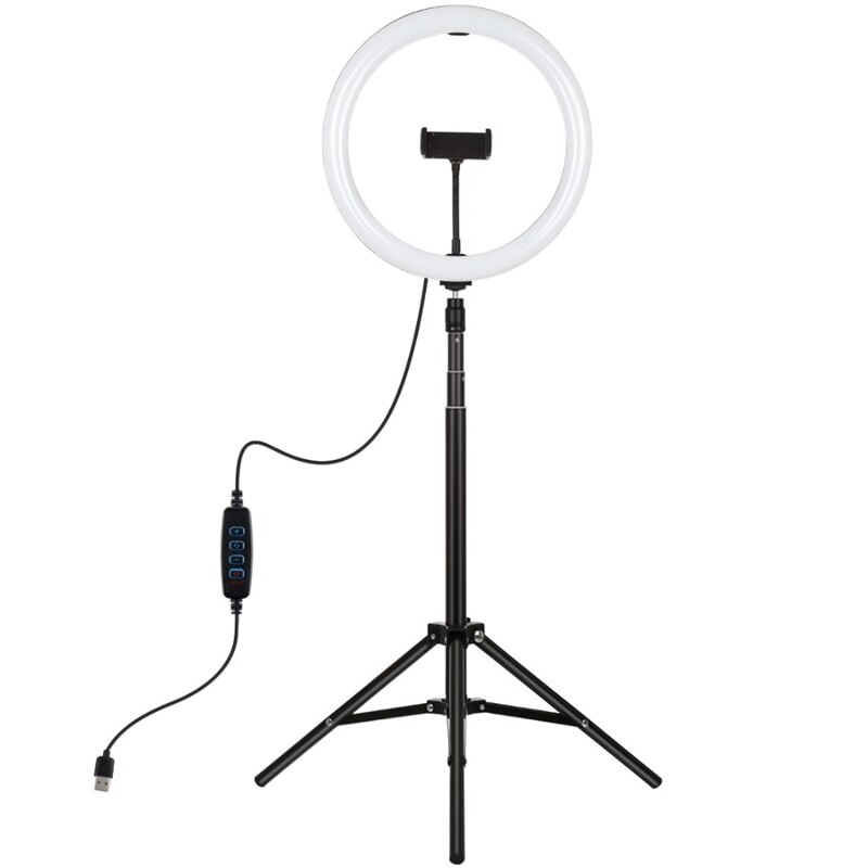 PULUZ 10.2 Inch Dimmable Selfies Ring Light 1.65M Light Stand Phone Holder Vlog Photo Video Light for Makeup Live Instagram: Default Title