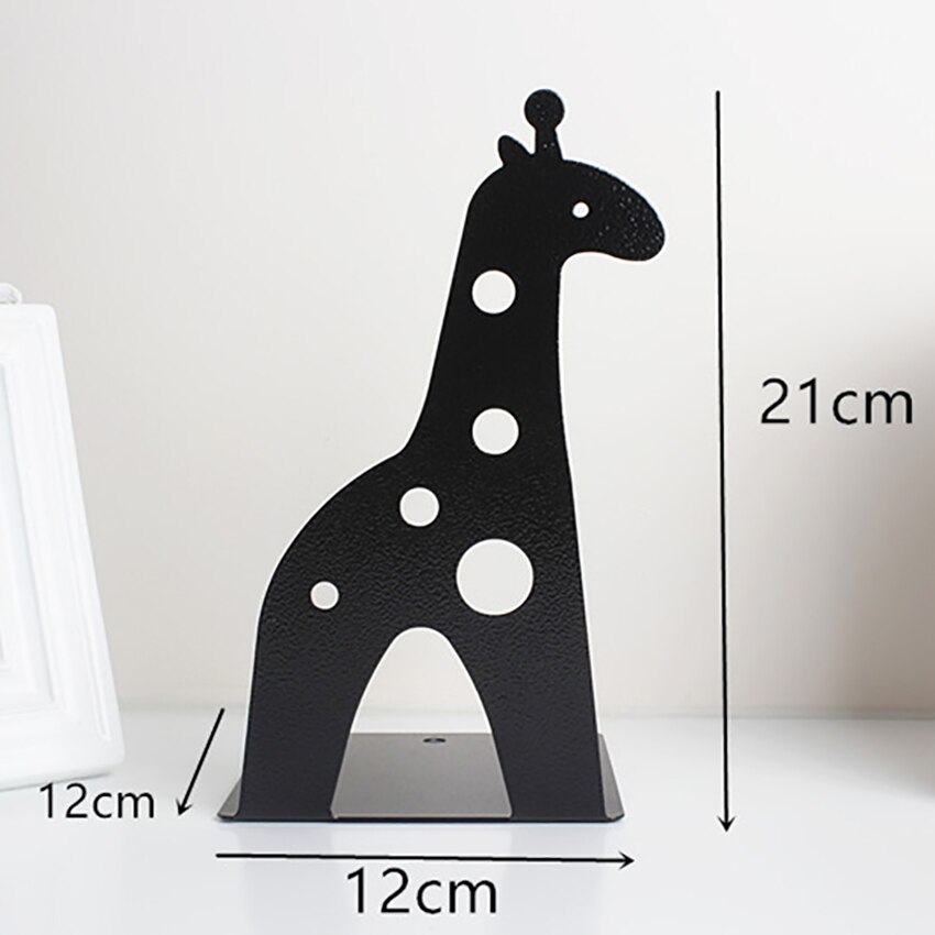 1 paio di animali giraffa Design fermalibri studenti metallo ferro supporti per libri cavi simpatici libri organizzatore titolare forniture scolastiche per ufficio