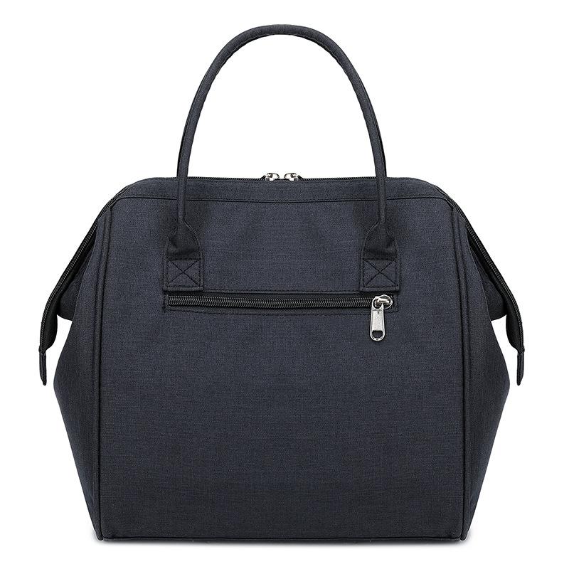 Oxford lunchtassen voor dames, grote capaciteit lunchbox tas, waterdichte lunchtas, antidiefstal picknicktas, dames loncheras clutch tas: Zwart