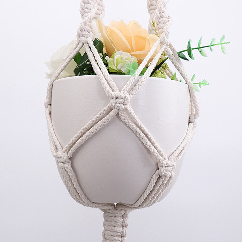 100% Handmade Macrame Plant Hanger Flower /Pot Hanger For Wall Decoration Countyard Garden Hand-knitted Hanging Home Decoration