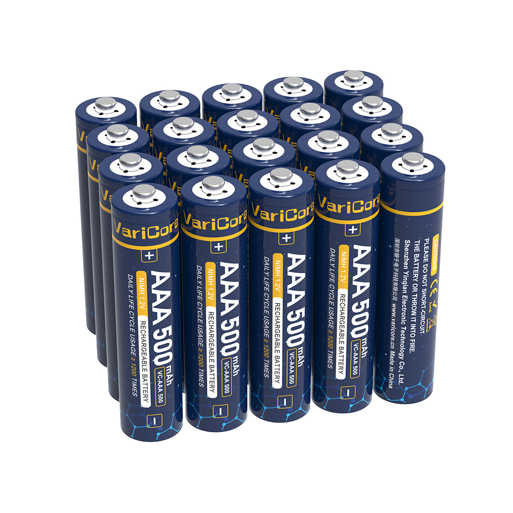 VariCore Rechargeable AAA Batteries 1.2V 500mAh NiMH for Remote Control, Toys, Flashlight, Electronic Device