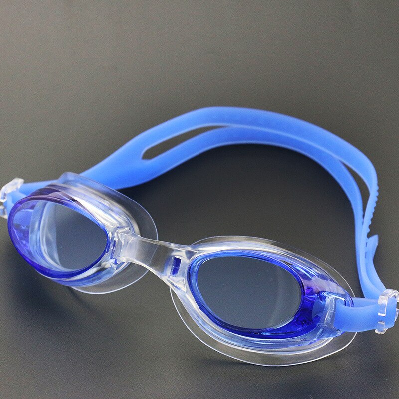 Profissional criança anti nevoeiro óculos de natação óculos uv lente colorida mergulho natação fou99: Azul