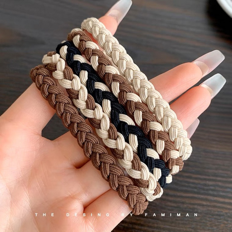 5 unids/set trenzadas gomas elasticas para el cabello mujer ligas para cabello coleta niña gomas pelo negras elasticos para el pelo gomitas pelo coletero pelo niña colegio gomillas pelo