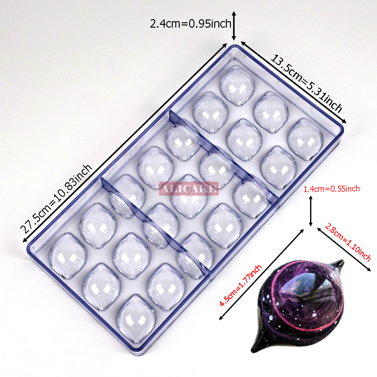 3D Polycarbonate Chocolate Molds Tray Forms For Baking Chocolate Bar Cake Thick Mould Pastry Tools for Bakery Mold: 57-2111
