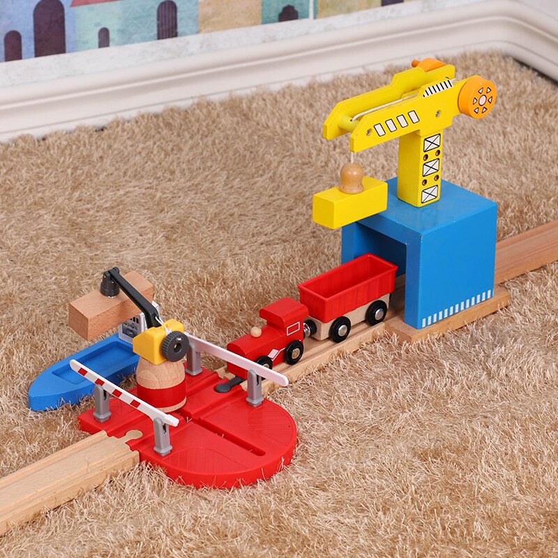 Movable tower crane Wooden Railway track, railway accessories, wooden track field accessories, suitable for railway track field
