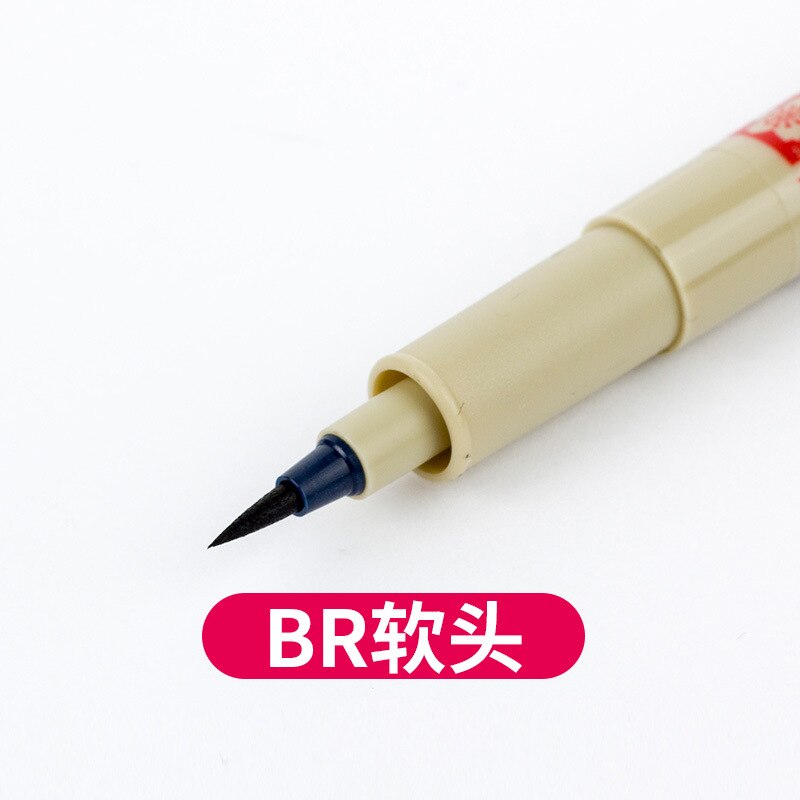 1 @#sort pigma micron markør pen vandtæt håndtegnet skitse nåle pen dawing liner fineliner tegneserie signatur pen: Børste