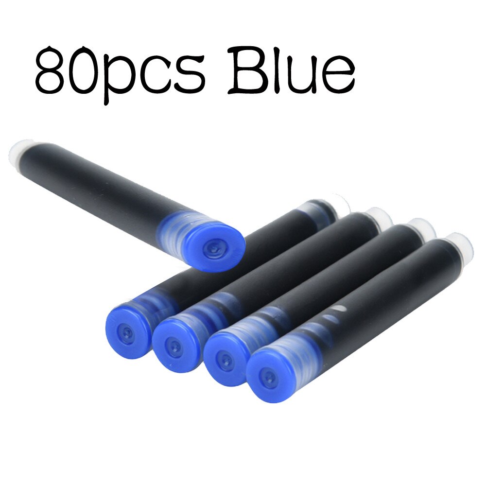 80Pcs Vulpen Inktcartridge Vullingen Zwart En Blauw 35Ml Vulpen Inkt Voor Vulpen Accessoires Zwart en Blauw
