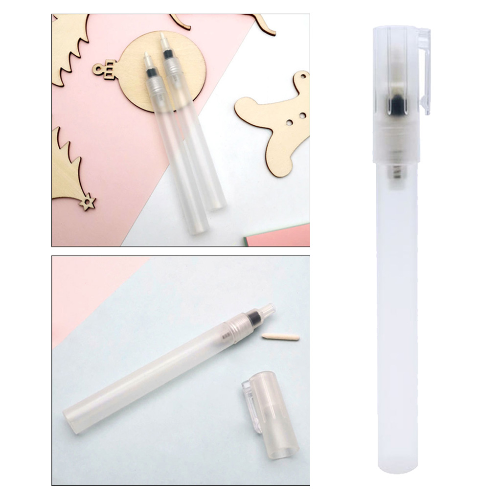 Bolígrafos de punta plana para pintar, rotuladores de plástico de 3mm, redondos, acrílicos, acuarelas, tinta de tubo en blanco, recarga de plumas