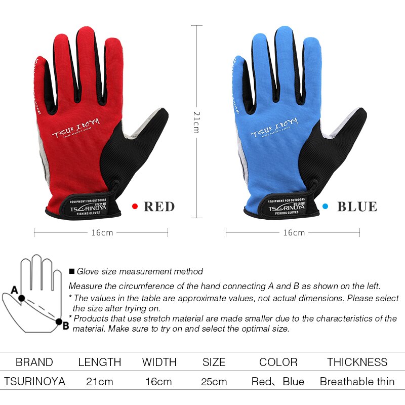 TSURINOYA, guantes de señuelo de pesca de dedo completo, antideslizantes, para ciclismo , guantes protectores deportivos para exteriores