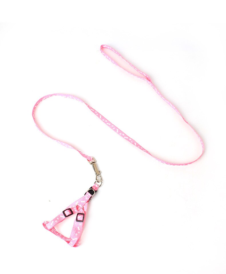 Conjunto de arnés y correa con estampado de hueso para perro, conjunto de para Chihuahua, para perros pequeños, accesorios ajustables para cachorros que caminan, Verano: 02