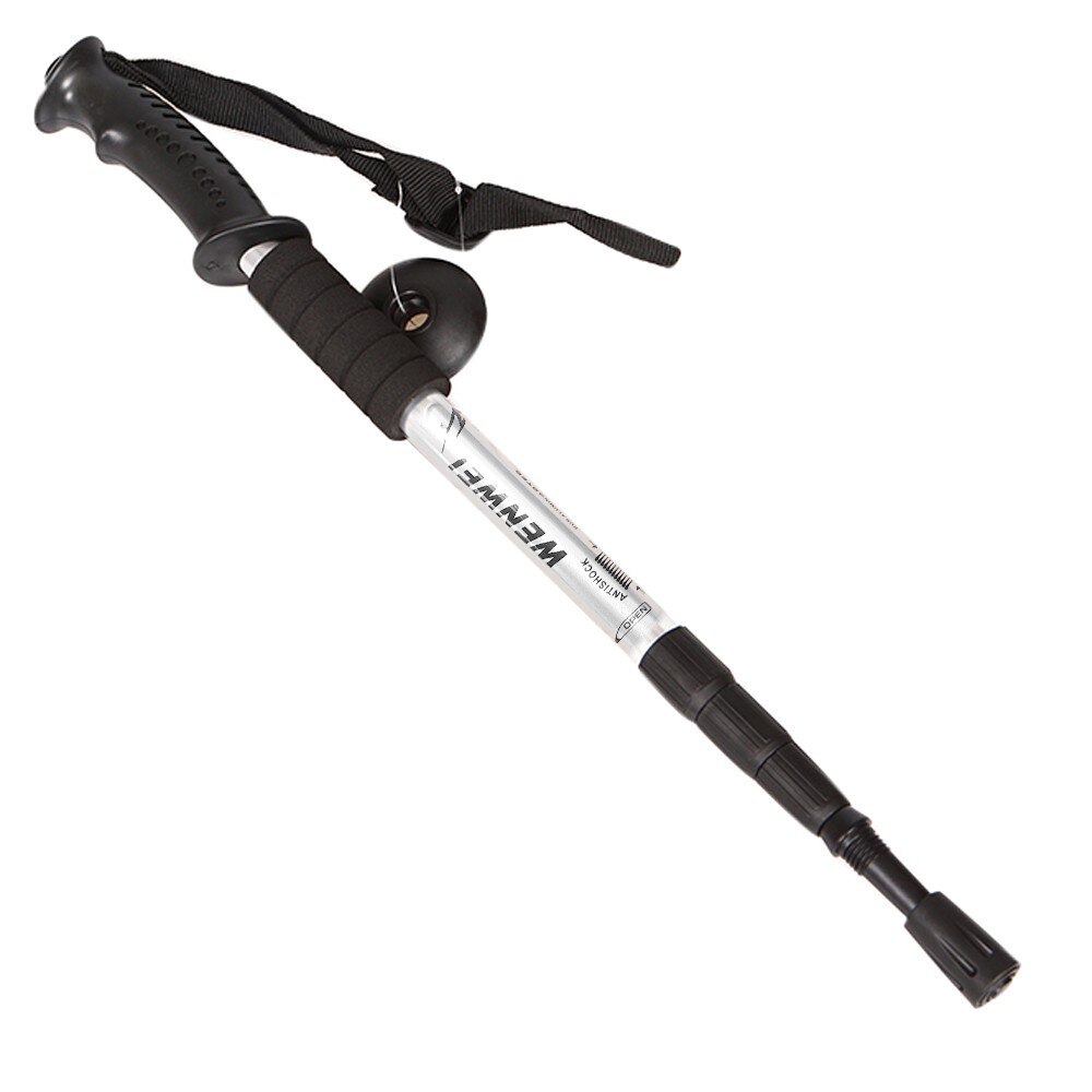 Trekking al aire libre escalada Anti Shock senderismo Trekking rastro polos palo ajustable bastones 4-Las secciones de senderismo accesorios # g4: sliver