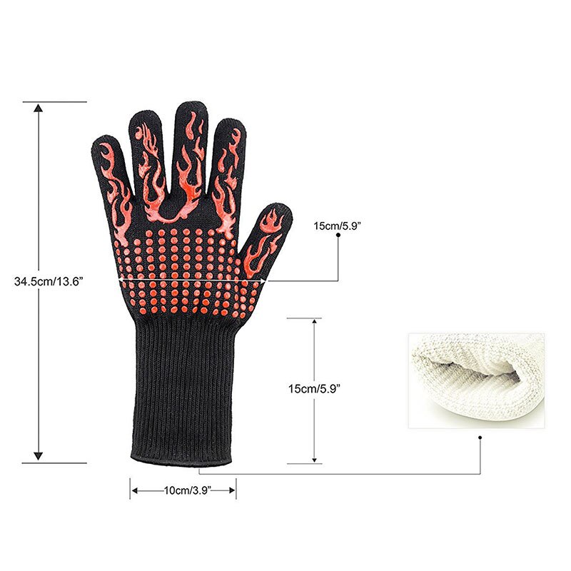 BBQ Grillen Kochen Handschuhe Grill Ofen Handschuhe Für Unterarm Schutz extrem Wärme beständig Küche Grill Dicken Ofen Handschuhe