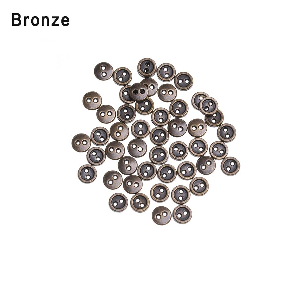 50pcs 3mm 4mm 5mm 6mm 7mm 8mm Mini buttons metal mixed color round bread buttons doll buttons for diy sewing blyth doll clothing: Bronze / M 4MM