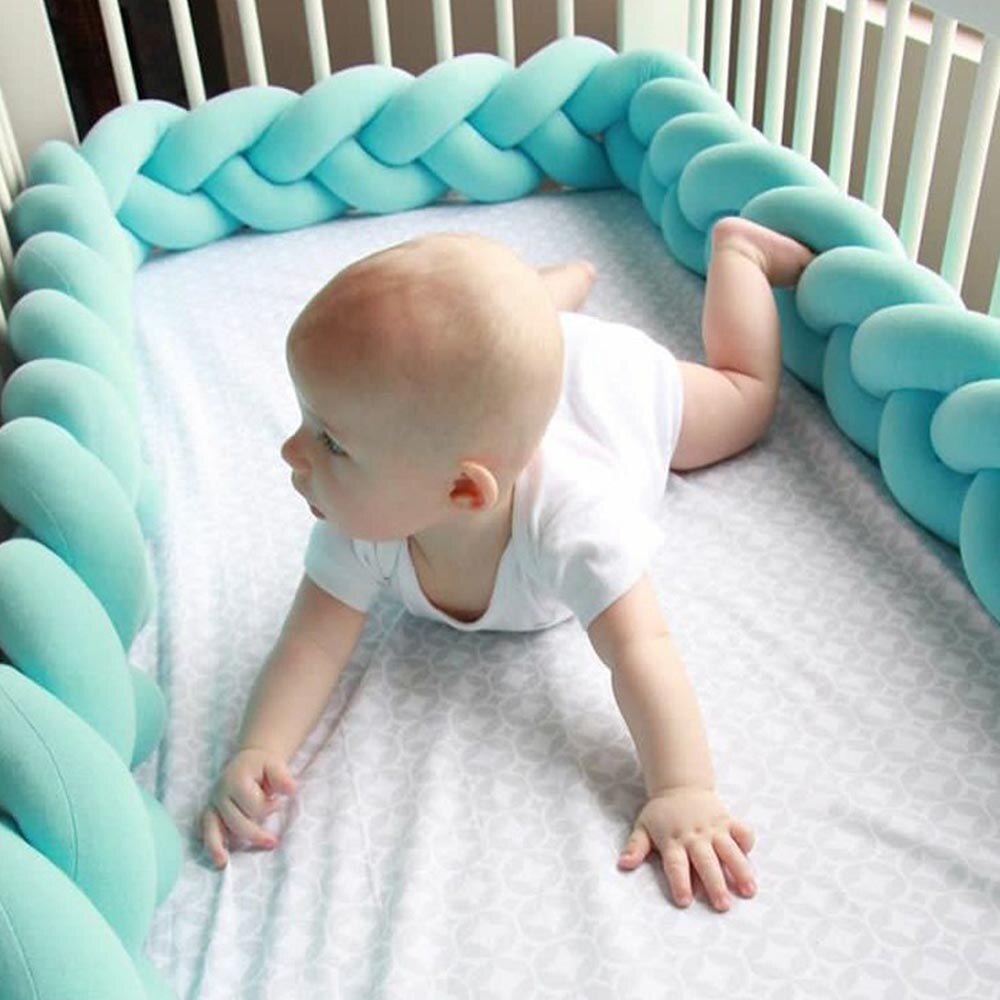 3m ekstra lange krybbe kofanger pude hegn sikker sovende til spædbørn babyer fletning seng kofanger hegn nyfødt sovebeskytter  hm0102