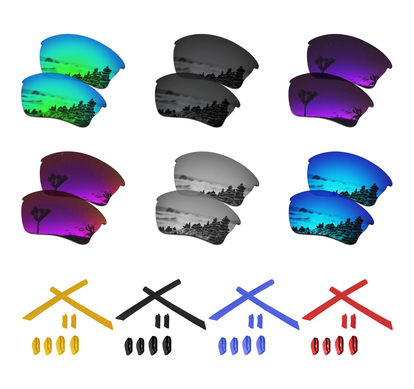 Lentes de substituição polarizadas smartvlt para óculos de sol oakley half jacket xlj-várias opções