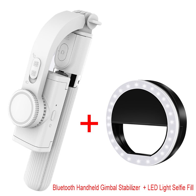 Mini Bluetooth Draadloze Selfie Stok Statief Opvouwbare Universele Voor Iphone 12, Telescopische Draagbare Selfie Artefact: White LED