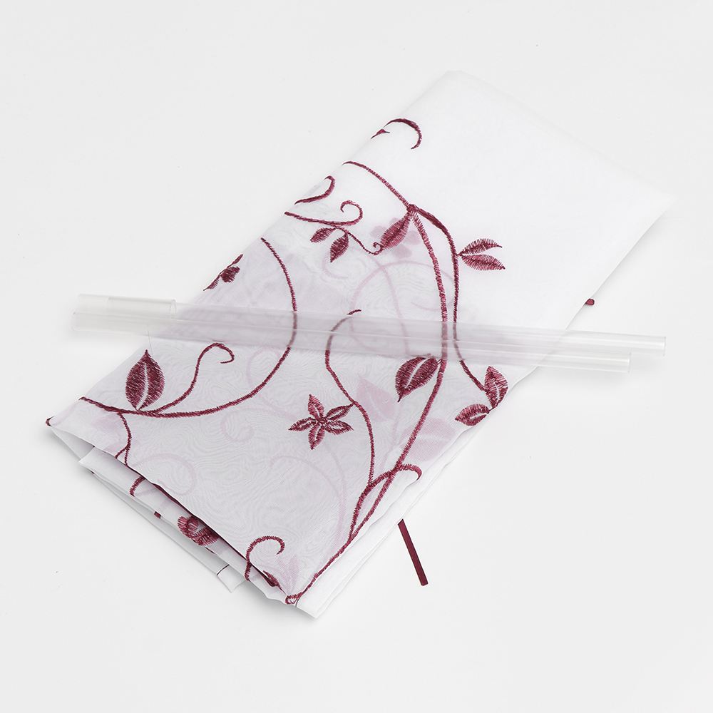 1pc romerske persienner vindue tyl voile gardin populært flot gennemsigtigt polyester gardiner broderet pastoral gardin boligindretning