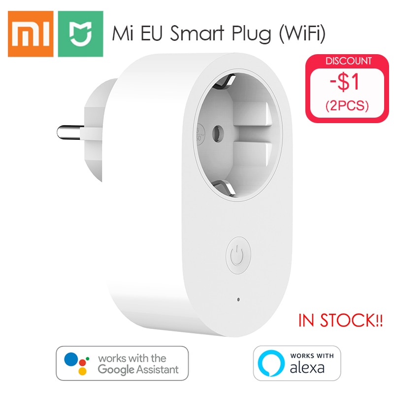 Xiaomi mijia eu smart uttag kontakt fjärrkontroll tidbrytare intelligent minne energisparande fungerar med alexa/google assistant