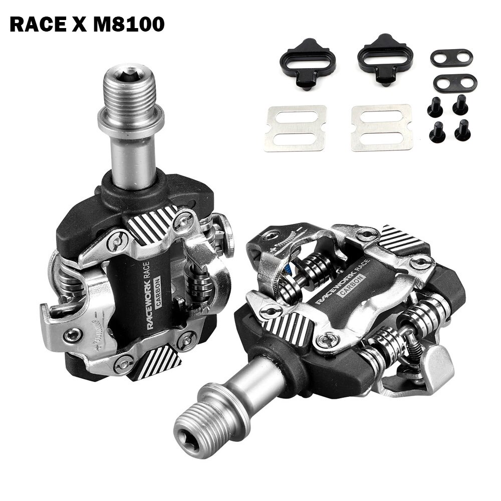 SPD X-M8100 Ultra-light MTB Pedals Bike Self-Locking SPD Pedals DU Bearing Mountain Bike Pedals Die Casting Carbon Fiber Pedal: black