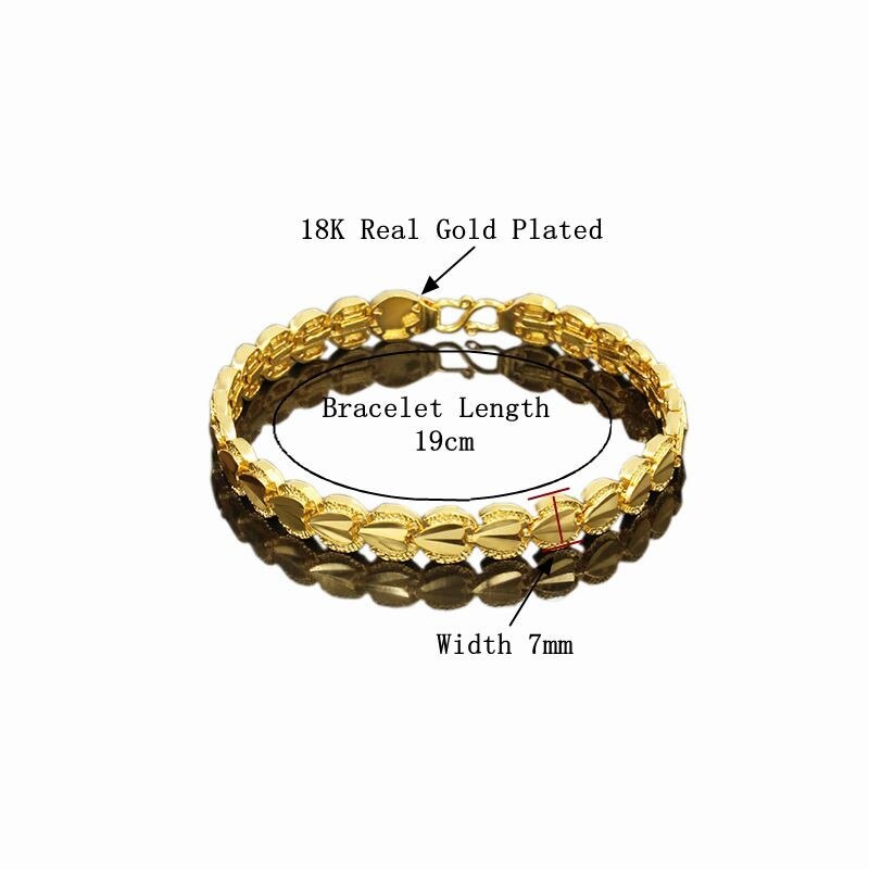 Trendy Heart Multi shape Punk Bracelet Curb Link Chain Gold Color Bracelets Bangle For Men Women Jewelry: 283g