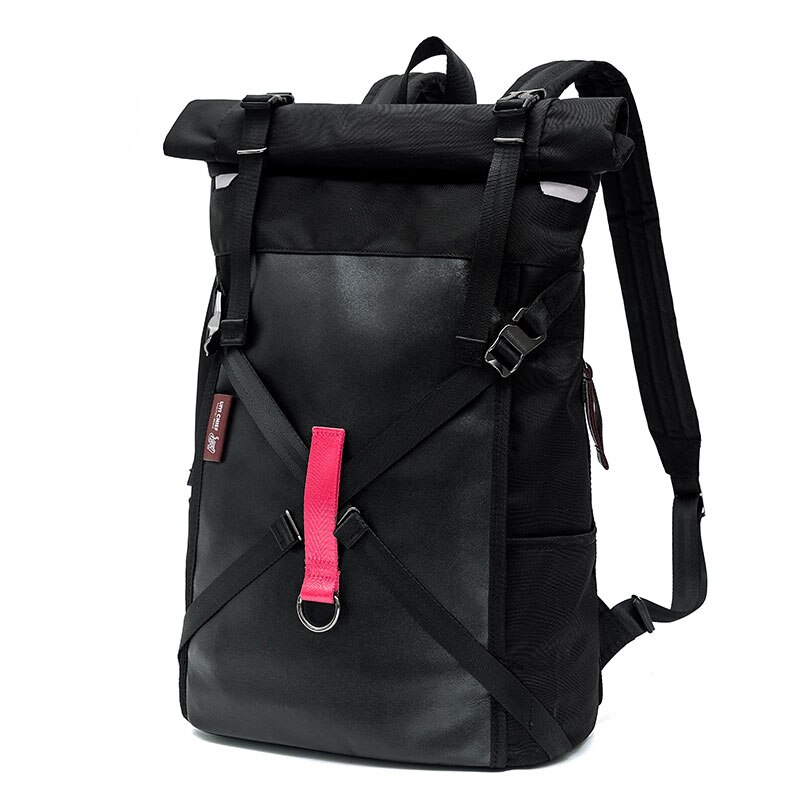 UIYI Men's Shoulder Backpack Roll Cover Mochilas 14 Inch Large Capacity Backpack Travel Backpack Waterproof Teenage school bag: Default Title