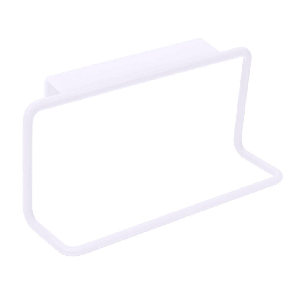 Cupboard Kitchen Cabinet Bathroom Towel Rack Plastic Towel Rack Hanging Holder Ties Bag Hanger Hanging Rack: white