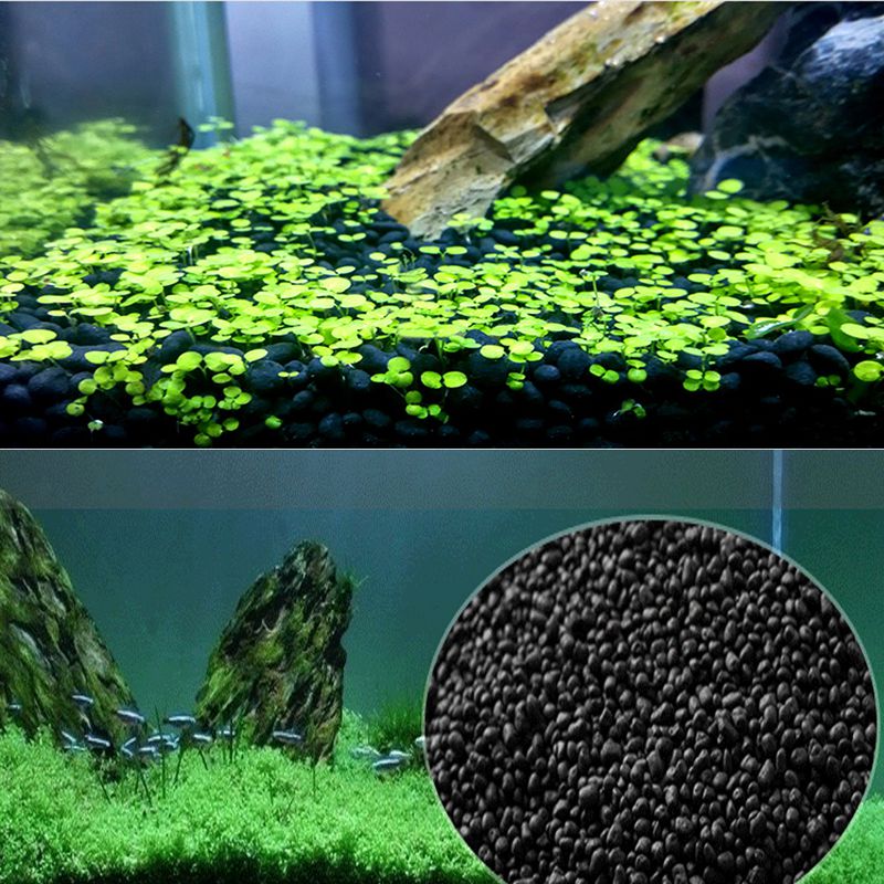 ♕S Veilige En Niet-giftig Aquarium Grind, Decoratie Voor Zoetwater Aquarium, Solid Zwart, 100G