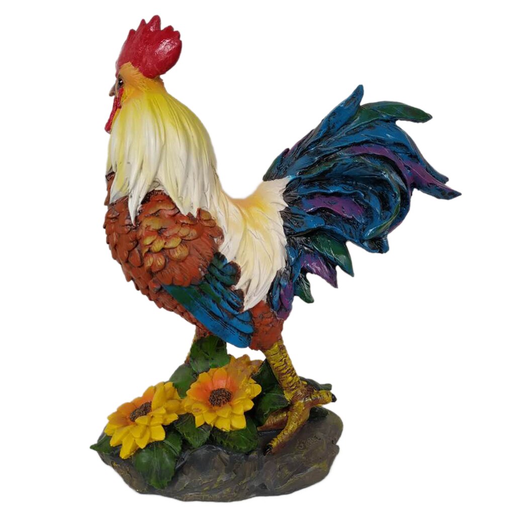Lifelike Rooster Decorative Sculpture Statue Ornament for Garden Yard: B