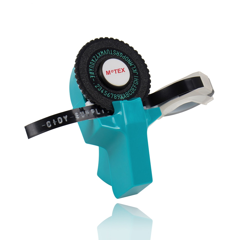 1 st himmelsblå motex  e101 bärbar etikettskrivare kompatibel för 9mm dymo 3d embossing tejp skrivare prägling etikettmaskin