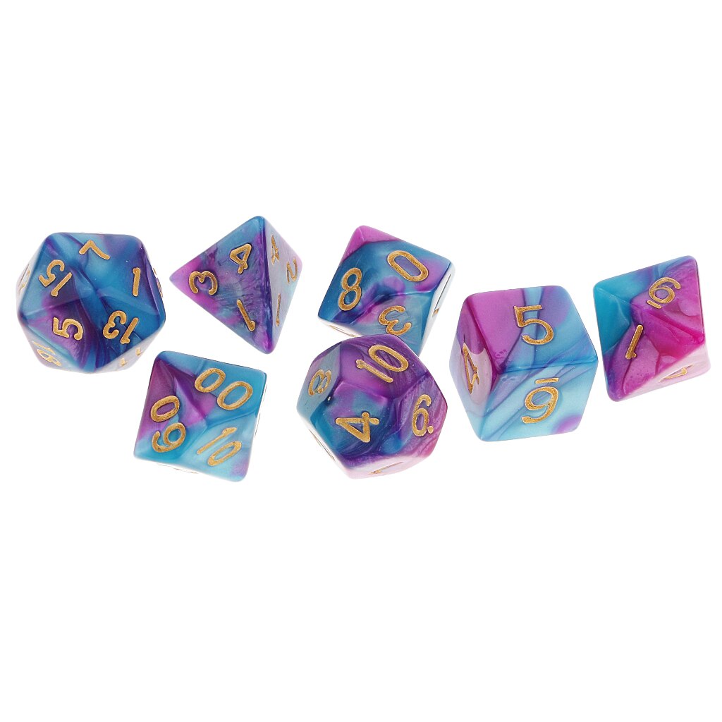 7 Pieces Polyhedral Dice Replacement Party Game Dices Supplies Board Game Dices Toys for DND RPG Board Game