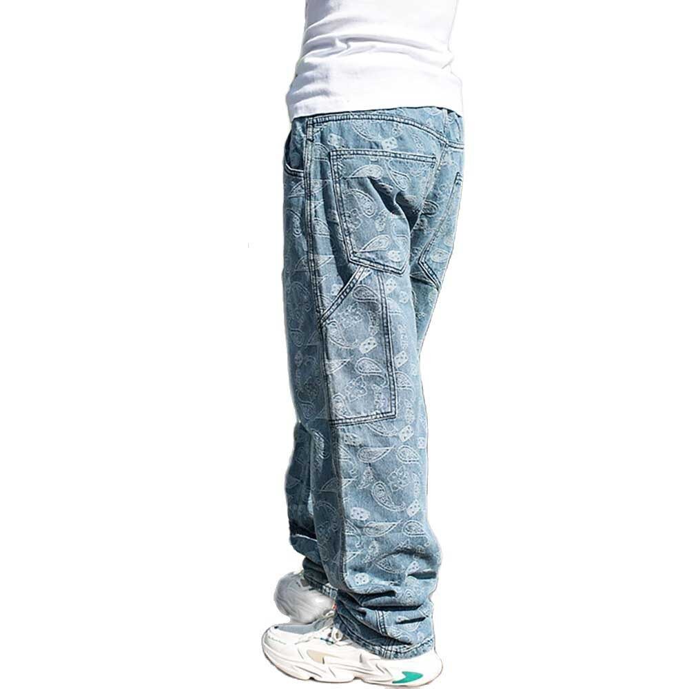 Moda hiphop harém calças de brim dos homens casuais calças de brim em linha reta solta calças largas plus size calças de carga streetwear roupas masculinas