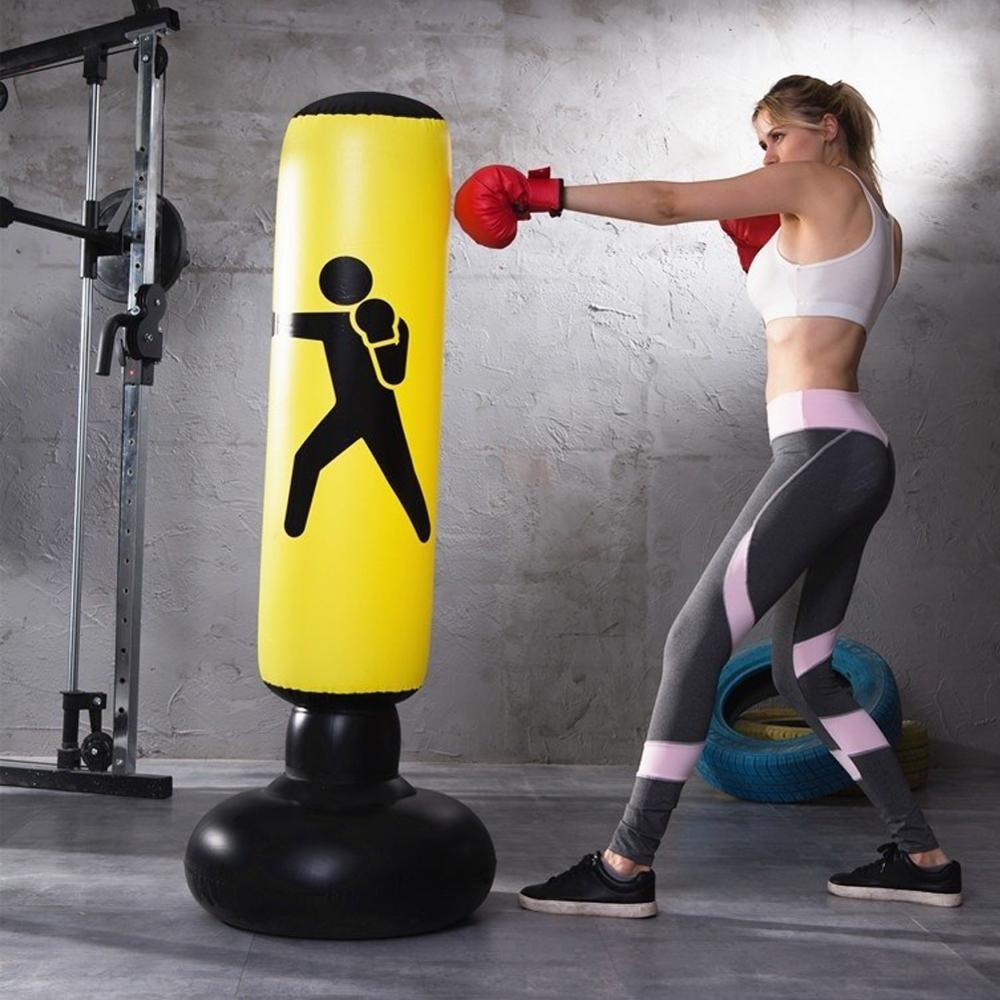Verticale opblaasbare bokszak pvc verdikking bokspilaar tumbler gevechtskolom bokszak fitnesstool verdikking opvouwbaar