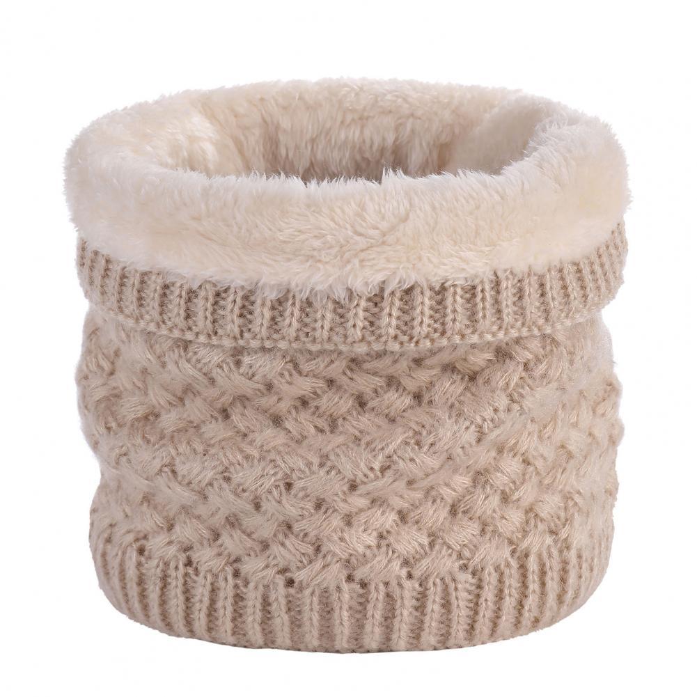 Neck Warmer Wear Resistant Thick High Elastic Plush Lining Neck Scarf Winter Neck Warmer for Cold Weather: Beige