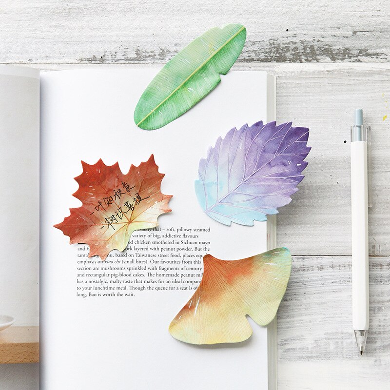 30Pcs Mini Simulatie Natuurlijke Plant Blad Notitie Memo Pad Note Planner Sticker Japanse Briefpapier School Kantoorbenodigdheden
