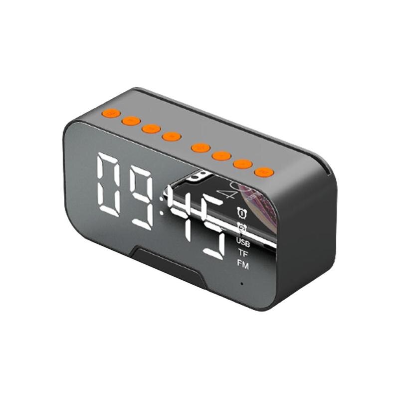 Portable Led Mirror Digital Alarm Clock Wireless Bluetooth Alarm Clock Speaker J8T4