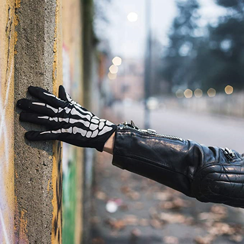 Halloween skelet handschoenen kostuum Spooky Grim Reaper masker cosplay horror vampier partij zeis kostuum volwassen kind