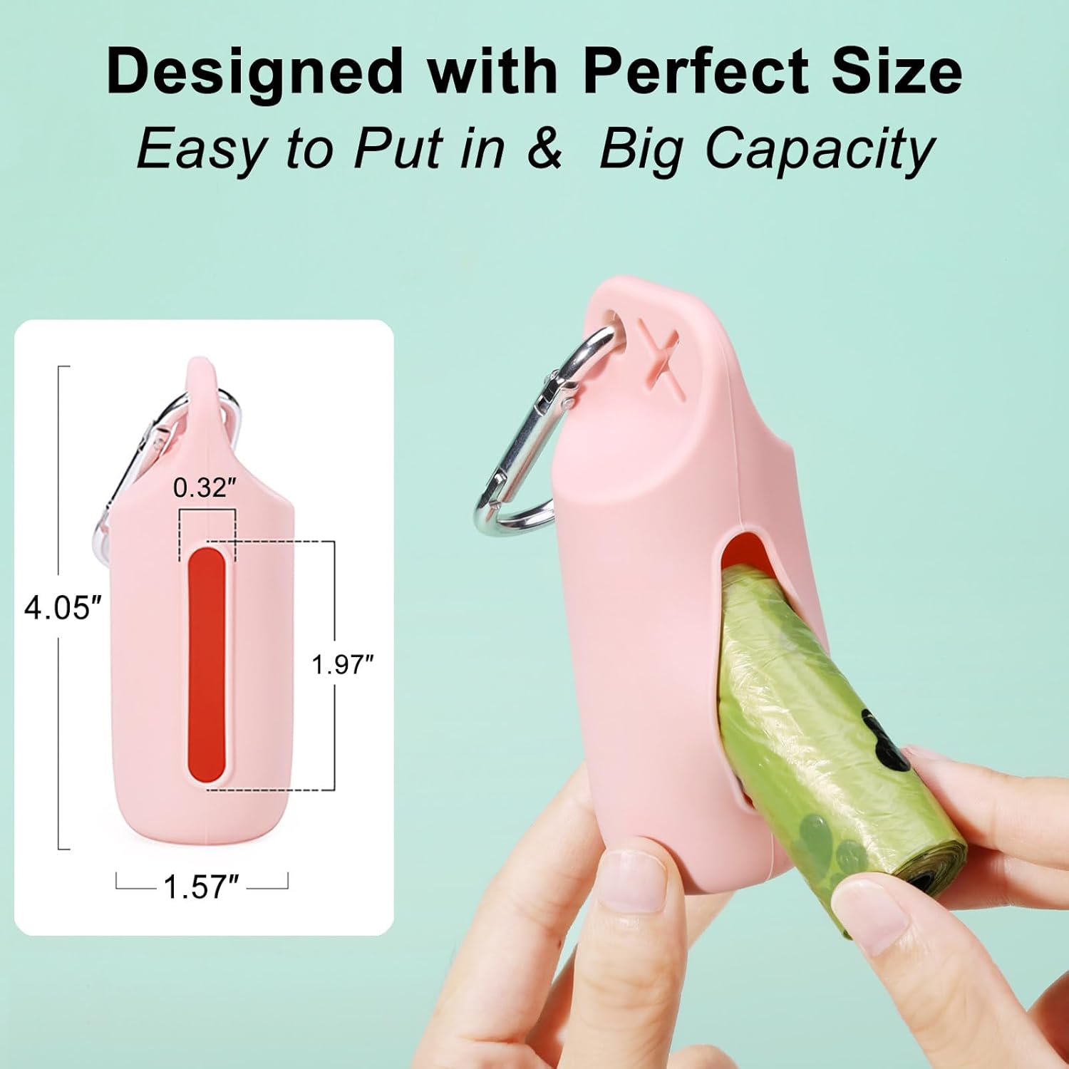 Silicone Dog Poop Bags Holder dog bags dispenser walking stand portable feces collection bag hanging ring silicone storage box