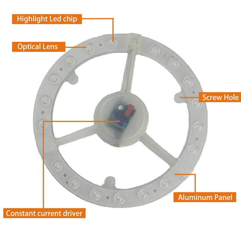 Led Module Licht 220V 12W 18W 24W Ronde Vervangen Plafondlamp Verlichting Bron Handig Installatie Voor huis Binnenverlichting