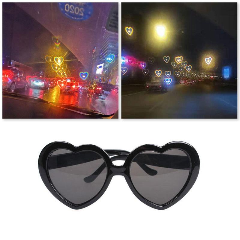 Elsker briller om hjerteformede lys bliver kærlighed specialeffekter briller netto røde briller solbriller kvinder – Grandado
