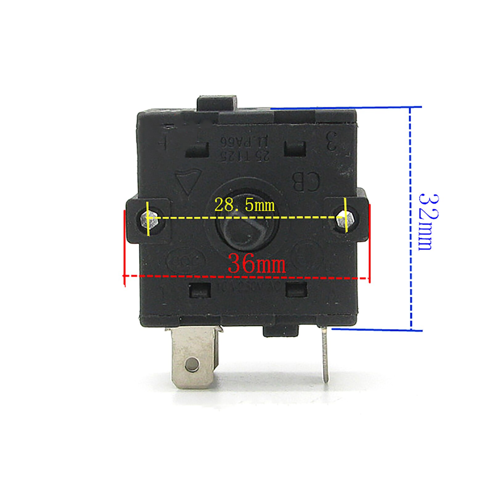 Selector de interruptor giratorio de 3 pines para calentador eléctrico, radiador, 16A, 250V, CA, piezas de calentador eléctrico para habitación