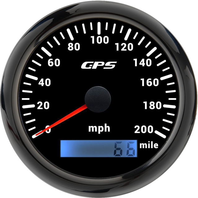 Tachimetro GPS 85MM 80 160 MPH miglia con sensore tachimetro retroilluminazione a 7 colori impostato per moto Marine Boat Car Auto 12V 24V: 200MPH Black
