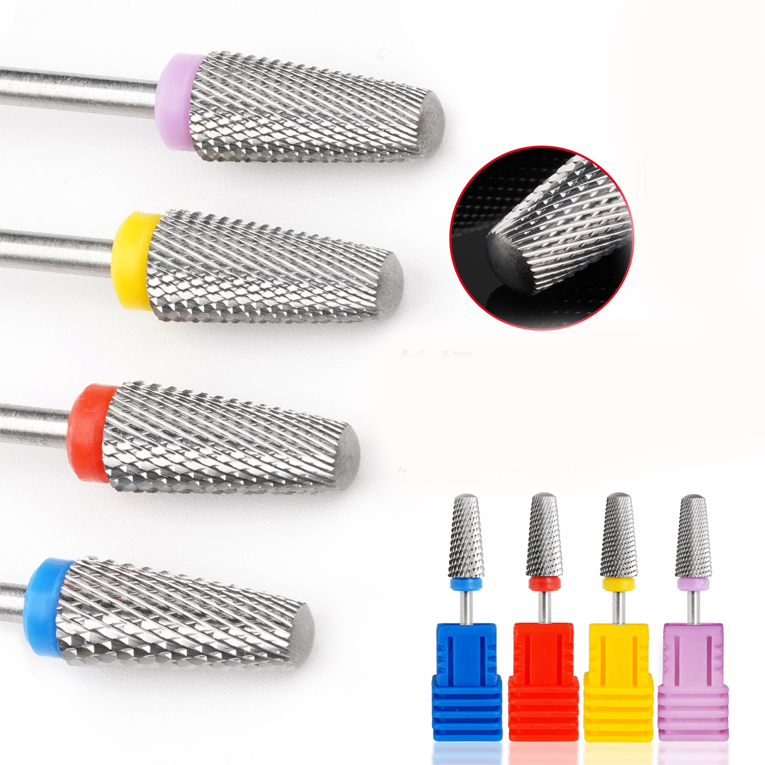 Brocas para uñas de acero de tungsteno 5 en 1, fresa para taladro eléctrico para uñas, máquina de manicura, accesorios para lima de uñas, broca