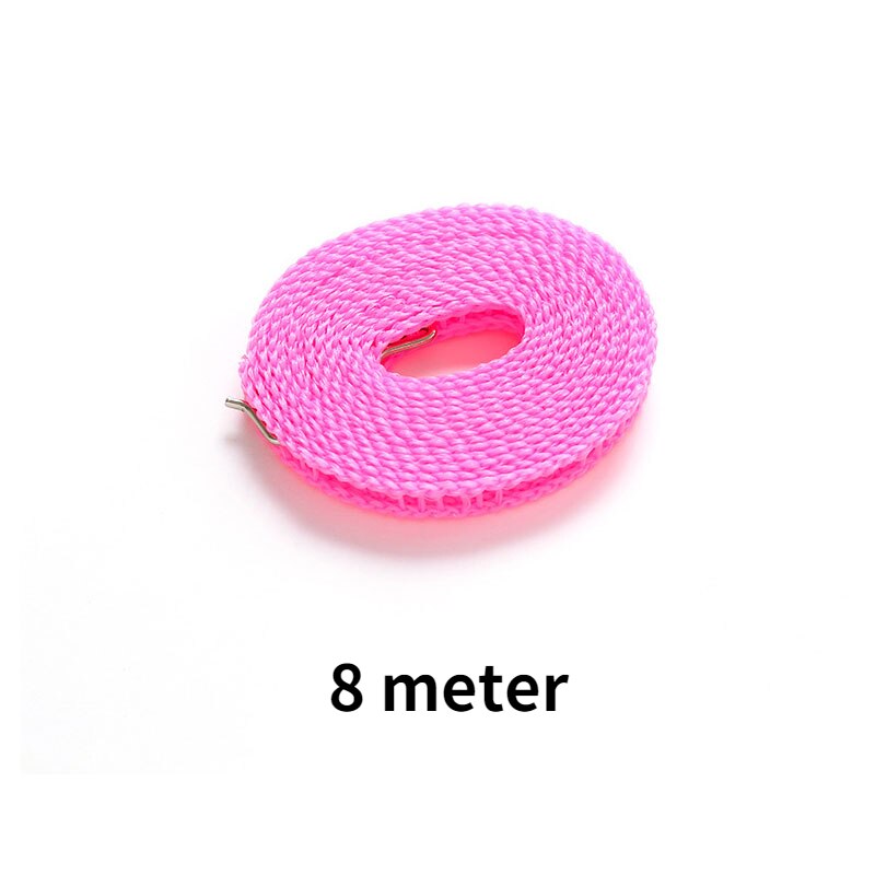 3-10m windproof clothesline non slip clothesline indoor clothesline drying clothesline outdoor clothesline clothes dryer rack: 8 meters Pink