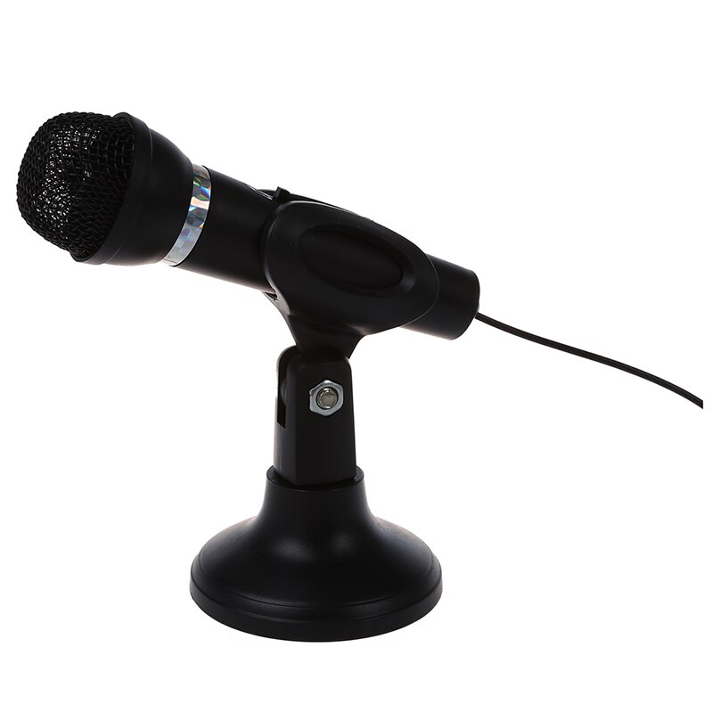 Omnidirektionel bærbar pc computer 3.5mm netværksstativ mini mini telefon mike sort